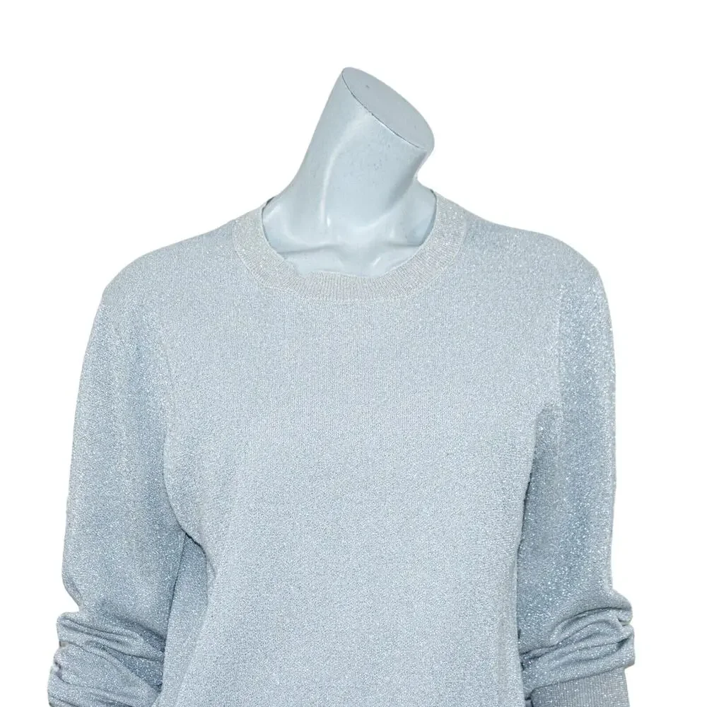 J.Crew Collection Metallic sparkle Crew Pullover gray size Small